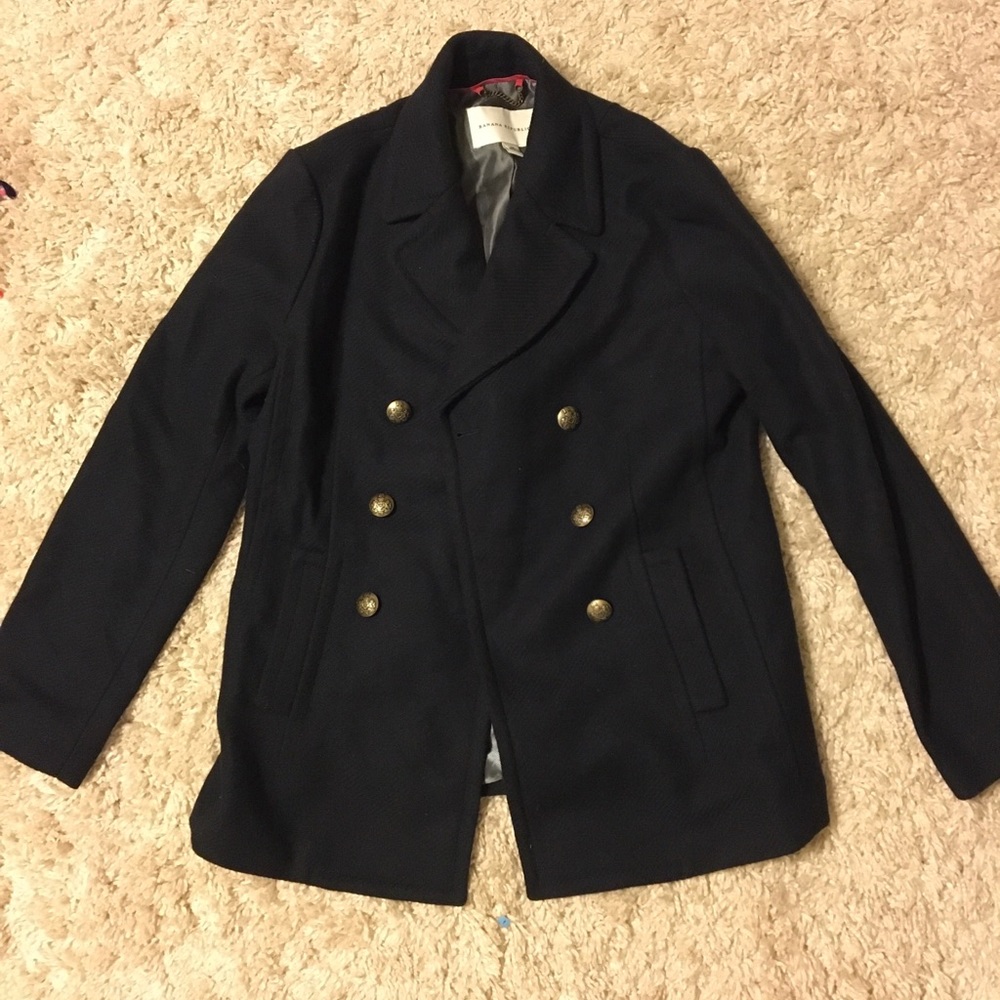 Navy banana Republic pea coat